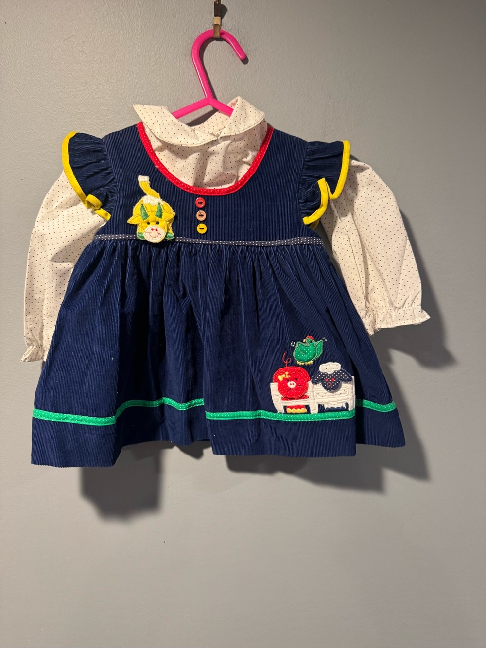 * Navy Corduroy Dress With Top